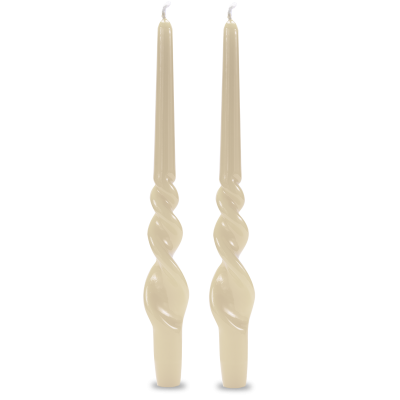 Set 2 candele voluta laccate h 40 cm - Avorio