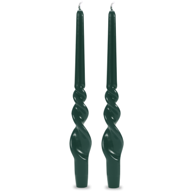Set 2 candele voluta laccate h 40 cm - Verde Scuro