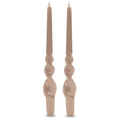 Set 2 candele voluta laccate h 30 cm - Mocha Mousse