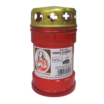 Cero votivo con parapioggia Sacro Cuore Mod. P30 h. 12 cm