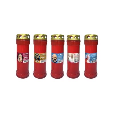 Ceri votivi con parapioggia P50 h. 18 cm - Decori assortiti