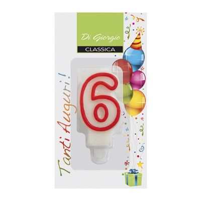 Candela di complenno numero 6 con supporto