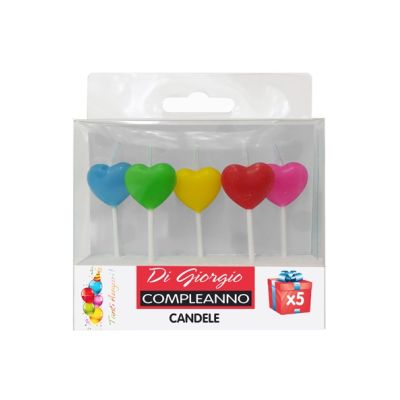 5 Candeline di compleanno glitter - forme assortite