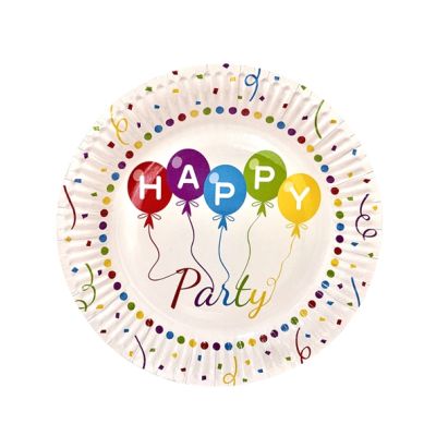 10 Piatti di carta decorati grandi ø 23 cm