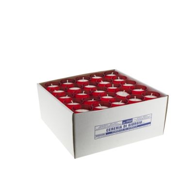 Luminelli votivi con coppetta in policarbonato - Rosso Cartone 450 pezzi