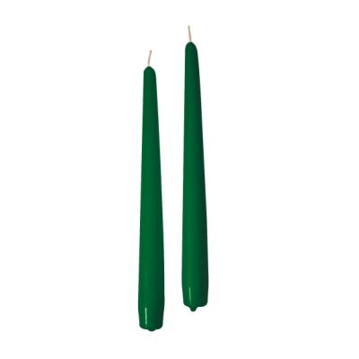 Candele coniche Ø 2,2 cm h. 30 cm 12 pezzi - Verde Scuro