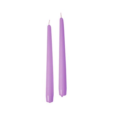 Candele coniche Ø 2,2 cm h. 30 cm 12 pezzi - Viola Polvere