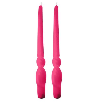 Set da 4 candele artigianali con spirale Voluta - Altezza 30 cm -Fucsia