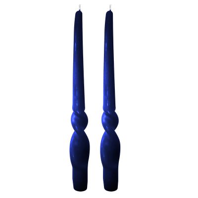 Set da 4 candele artigianali con spirale Voluta - Altezza 30 cm -Blu Notte