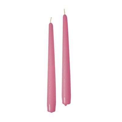 Candele coniche Ø 2,2 cm h. 30 cm 12 pezzi - Rosa Polvere