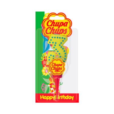 Candela compleanno Chupa Chups Numero 3 con supporto