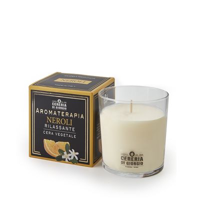Candela Vegana Vegetale profumata in bicchiere Aromaterapia - Neroli - 44 ORE 