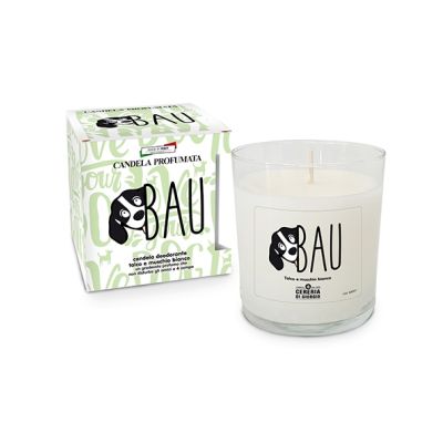 Candela profumata in bicchiere Bau con astuccio - Talco e muschio bianco