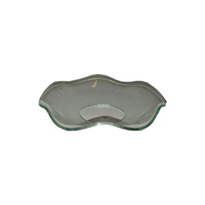 Bobeche salvagoccia in vetro trasparente con bordo smerlato