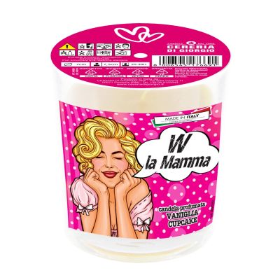 Candela profumata Vaniglia & Cupcake in bicchiere - con dediche per  Mamma