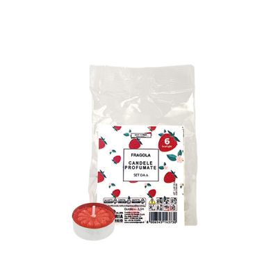 6 Tealight Profumate Pocket Season diametro 3,6 cm altezza 1,5 cm - Primavera/Estate - Fragola