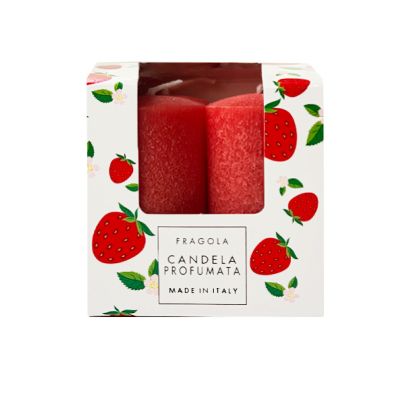 4 Candele Profumate Pocket Season diametro 3 cm altezza 5,5 cm - Primavera/Estate - Fragola
